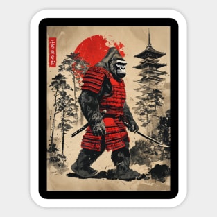 Samurai Gorilla: Red Sun Sentinel Sticker